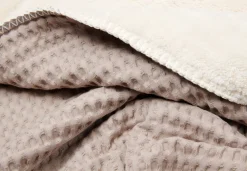 Eenpersoonsdeken Wafel/Teddy Oslo Clay/Pebble