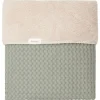 Eenpersoonsdeken Wafel/Teddy Oslo Shadow Green/Soft Sand