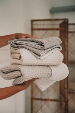 Ledikantdeken Cotton Fleece Wafel Amsterdam Clay