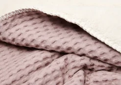 Ledikantdeken Wafel/Teddy Oslo Mauve/Pebble