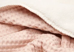 Ledikantdeken Wafel/Teddy Oslo Rosa Salt/Pebble