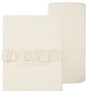 Ledikantlaken En Hoeslaken Set Ruffle Faro Warm White