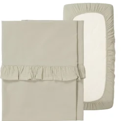 Ledikantlaken En Hoeslaken Set Ruffle Faro Sage