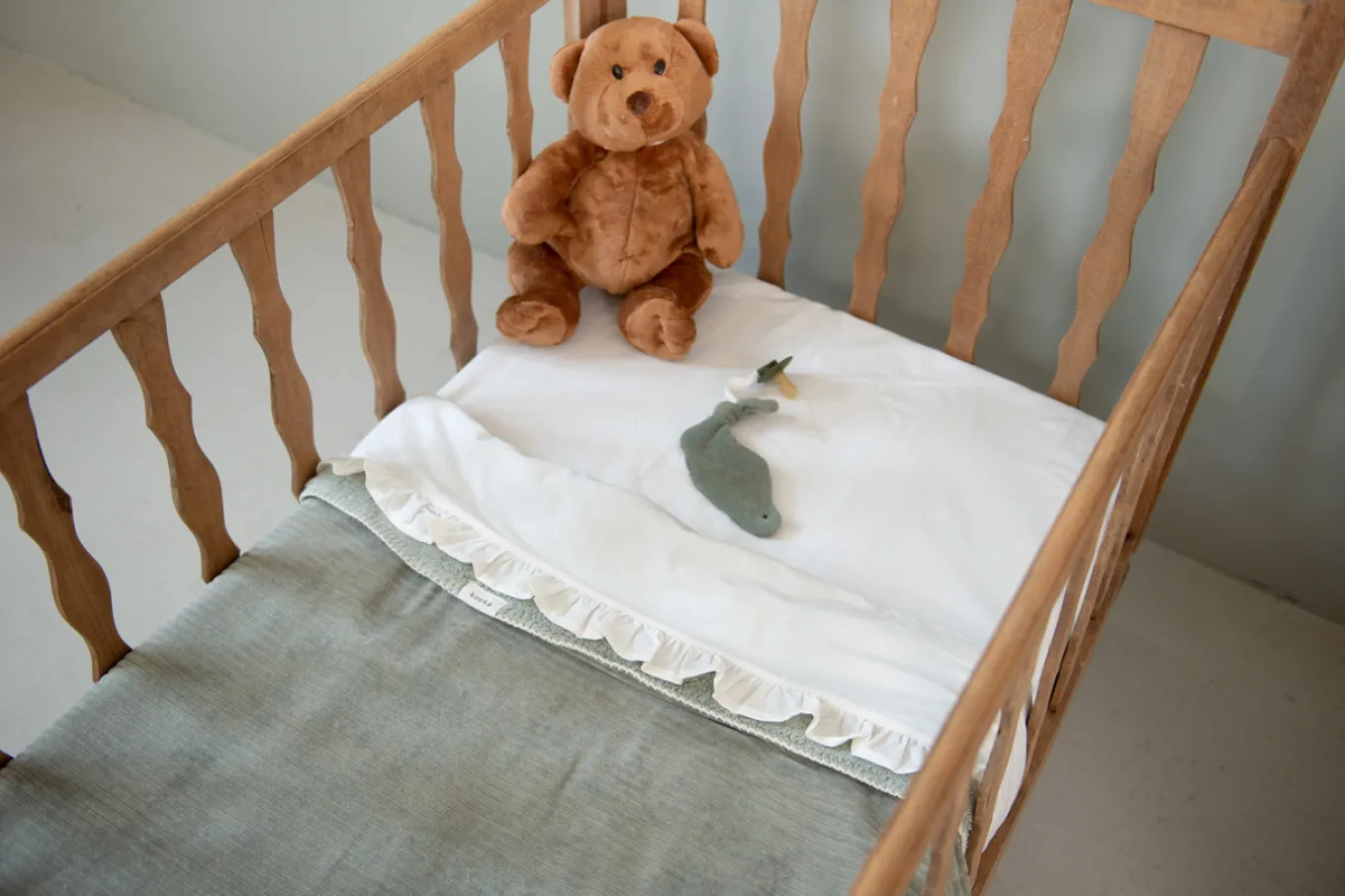 Wiegdeken Teddy Vik Shadow Green